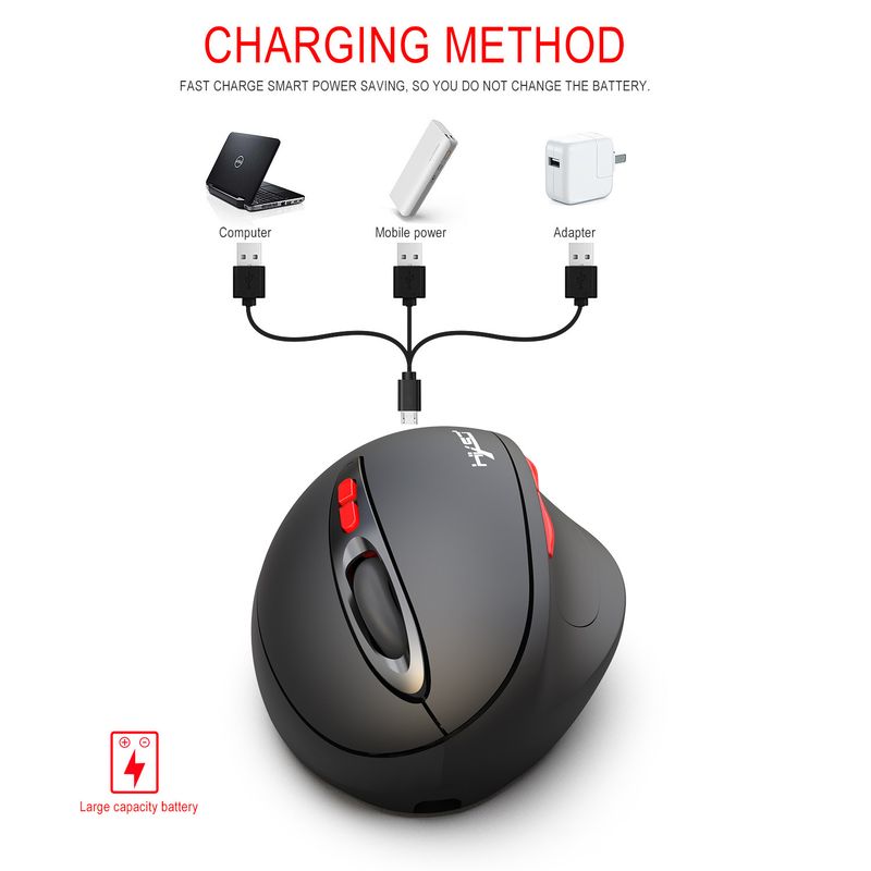 T31 2.4G trådløs genopladelig vertikal mus med 7 taster og ergonomisk design_voghion.com