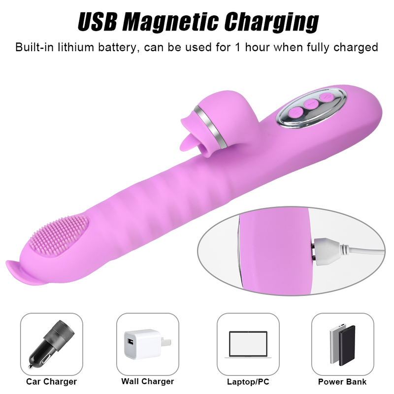 Vibrator Realistische Dildos G Spot Stimulator Heizung Stoßen Teleskop Kaninchen Vibrator Erwachsene Spielzeug für Wom_voghion.com