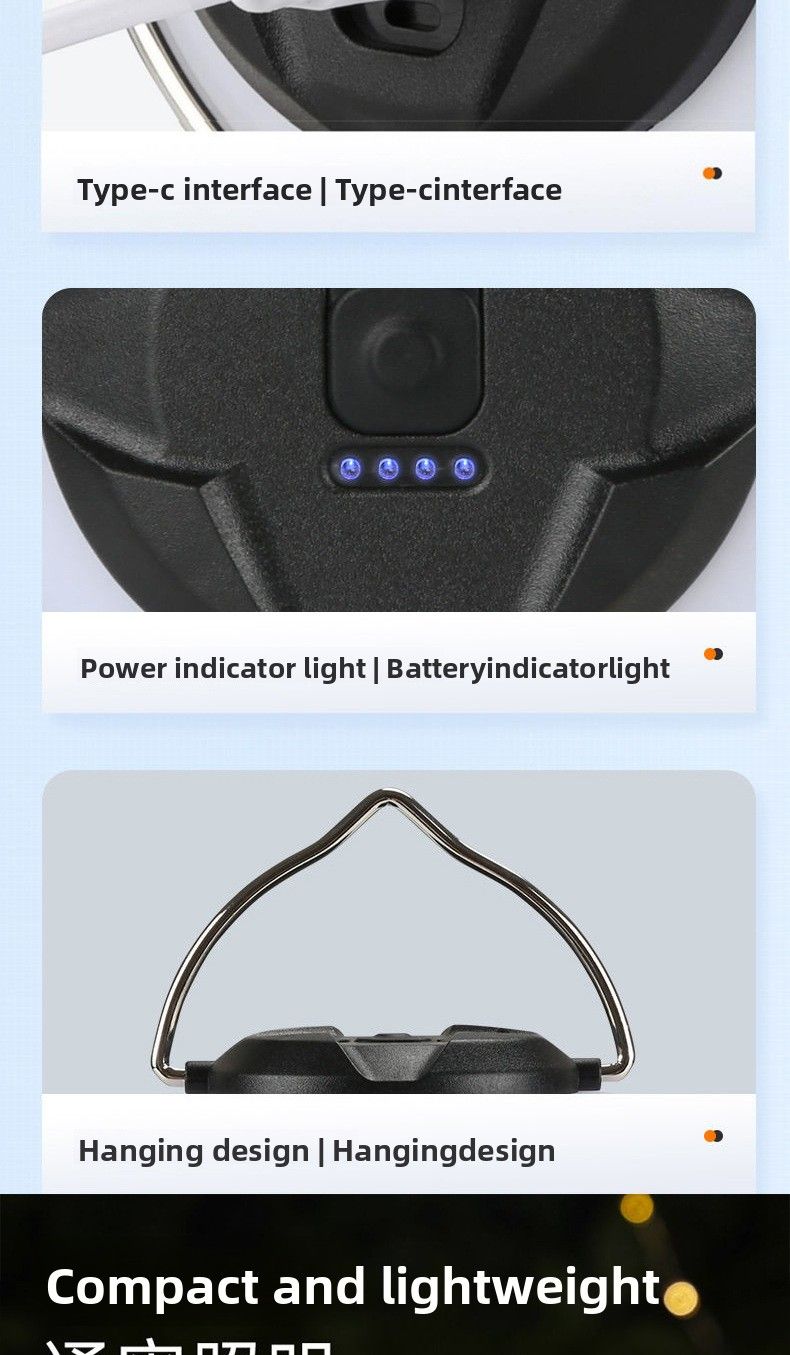 Rechargeable Camping Atmosphere Long Battery Life Super Bright Portable Light Lantern Night Market Stall Lamp_voghion.com