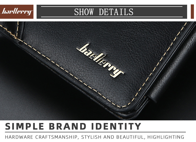 Baellerry Brieftasche Herren Kurze europäische und amerikanische Multi-Karten-Position Trifold Zipper Zero Wallet Mode dünne Kartentasche Männer_voghion.com