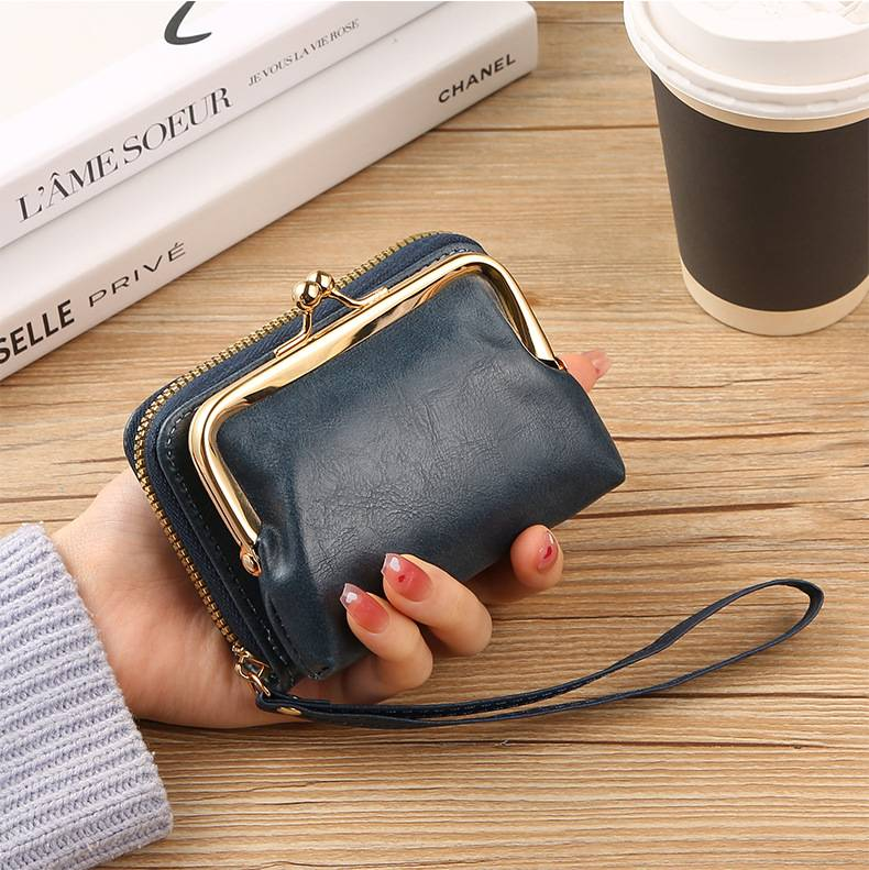 Portafoglio Zero alla moda per nuove donne Porta carte da donna transfrontalieri Portafoglio Zero Portafoglio con cerniera Posizioni multiple per carte Portafoglio retrò_voghion.com