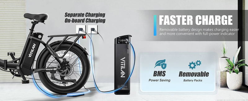 Električno kolo VITILAN U3 za odrasle 20” Fat Tire Ebikes Zložljivo električno kolo 750 W, 48 V 13 Ah Step Thru E-kolo 7 prestav_voghion.com