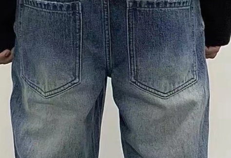 Cleanfit Ripple Blue Cow Must Have Ripple Washed Lightning Pattern Flared Jeans Bootcut Trousers Men_voghion.com