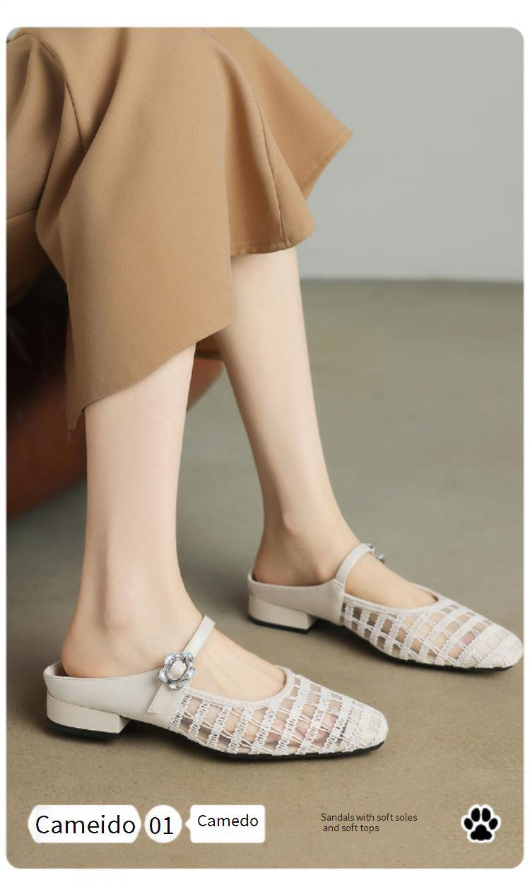 Cameido Schlichte und alltägliche Mesh-Freizeitschuhe mit quadratischer Zehenpartie für Damen_voghion.com