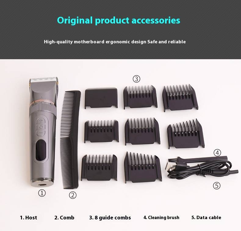 Professional Hair Clipper Set - Cordless Electric Trimmer For Men & Kids, Home Haircut Kit With Rechargeable Battery_voghion.com