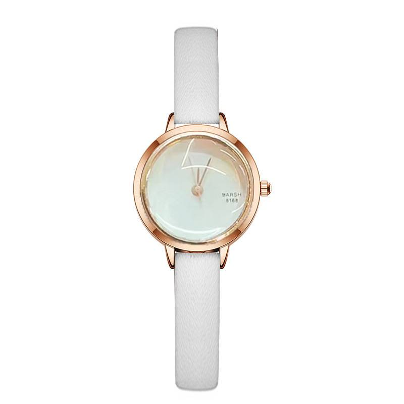 Dames quartzhorloges Nieuw mode klein bol glas horloge Retro eenvoudig temperament klein schijf dameshorloge_voghion.com