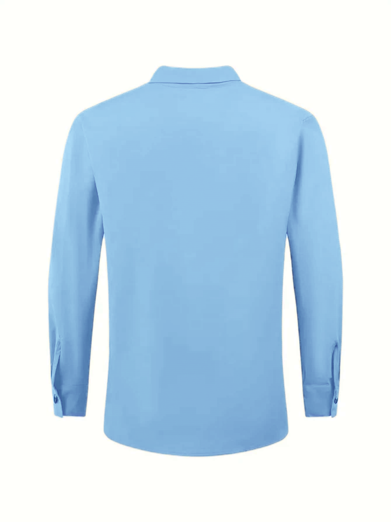Camicia da uomo in lino di alta qualità - Collo alla coreana dalla vestibilità comoda, camicia traspirante con bottoni per primavera ed estate_voghion.com