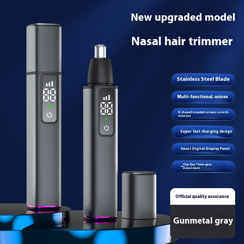 Premium Electric Nose Hair Trimmer With LED Display - Rechargeable & Waterproof - Multi-Functional Grooming Kit For Men & Women_voghion.com
