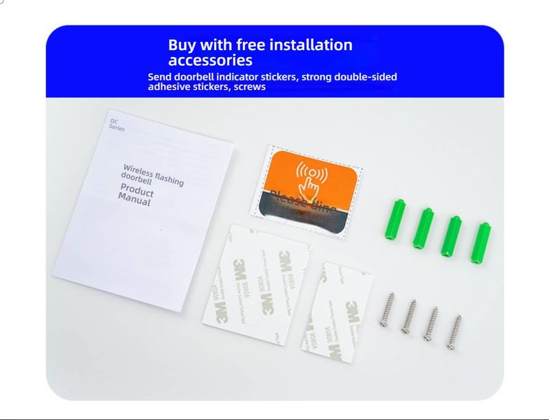 Timbre inalámbrico con control remoto: 28 melodías, alcance de 50 m, LED intermitente para personas con discapacidad auditiva (pilas, blanco, 1 botón + 1 receptor)_voghion.com