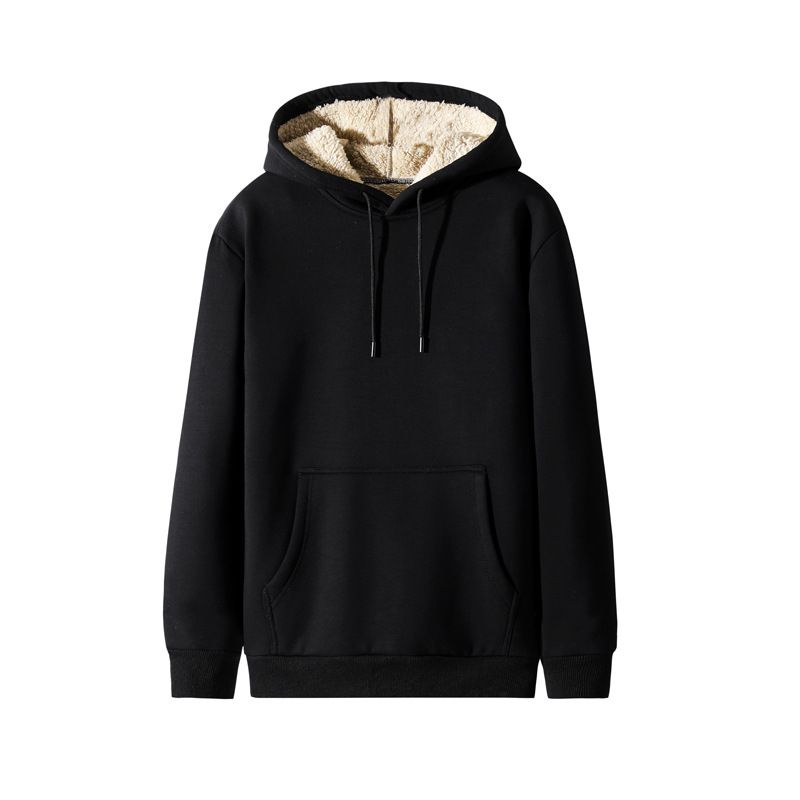 Felpa con cappuccio in velluto a coste con fodera in pile da uomo – Pullover dalla vestibilità europea con interno in sherpa per abbigliamento streetwear e urbano (S-3XL, nero) – Indispensabile invernale unisex_voghion.com