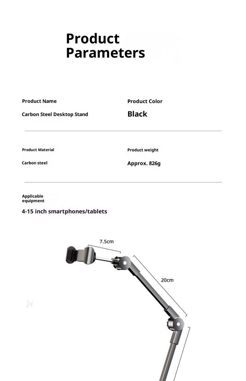 Multi-Angle Overhead Phone Stand With Heavy Base – Adjustable For Live Streaming, Video Calls & Content Creation (Fits Phones & Tablets)_voghion.com