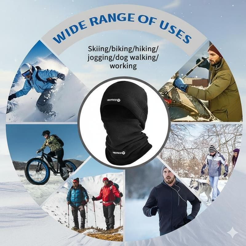 Autumn/Winter Ski Balaclava, Thermal Fleece-Lined Windproof Hood, Outdoor Sports Motorcycle Cold-Weather Thickened Riding Face Mask_voghion.com