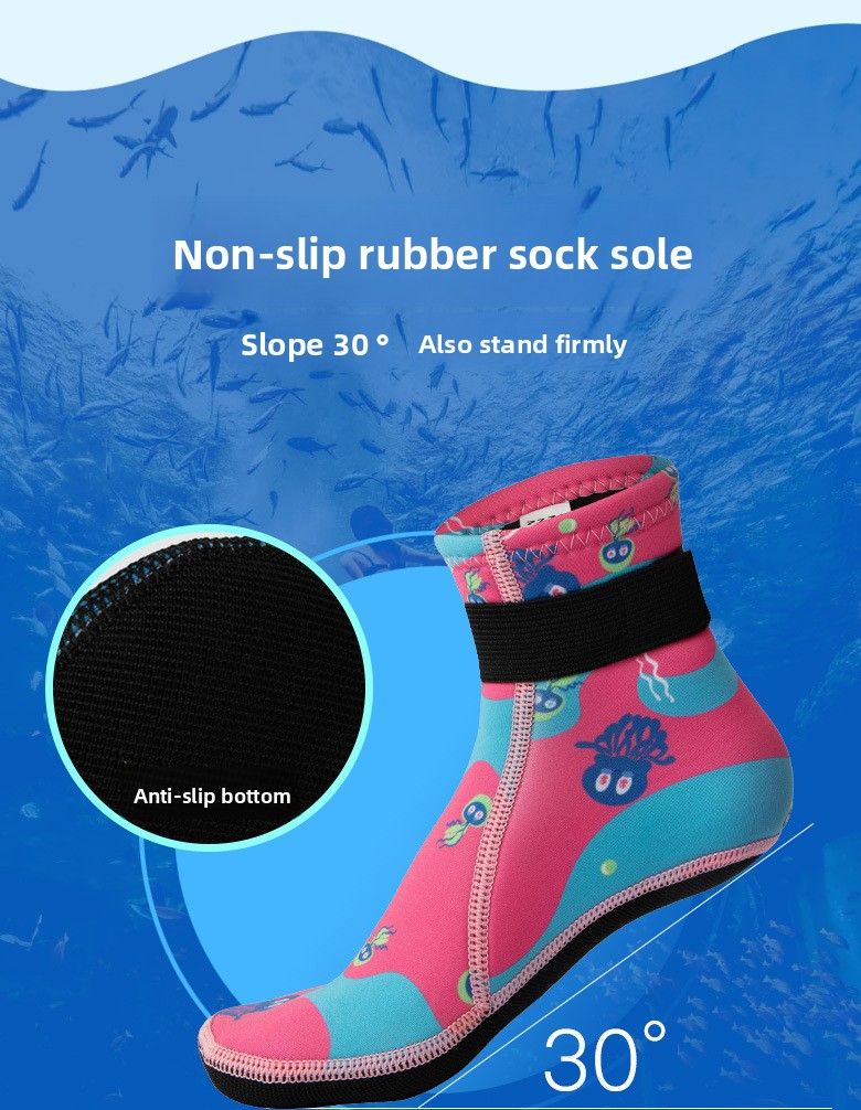 Calzini lunghi tubolari antiscivolo caldi da spiaggia per bambini da 3 mm, adatti per nuoto invernale, immersioni e snorkeling_voghion.com