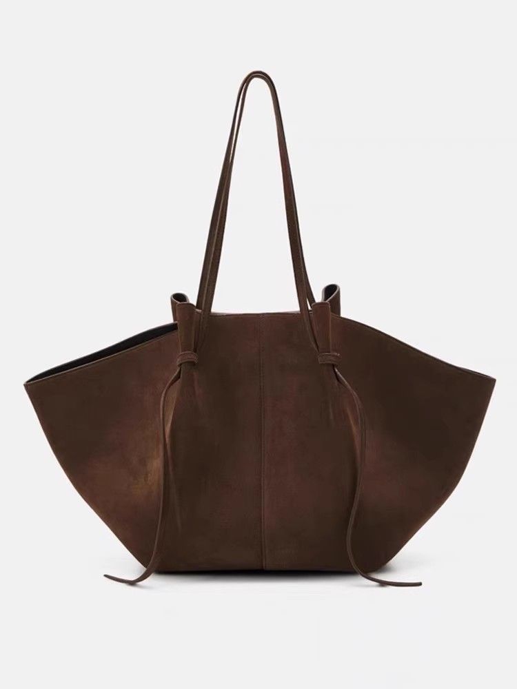 Sac fourre-tout à bandoulière simple grande capacité en daim givré pour femme, nouveauté automne-hiver_voghion.com