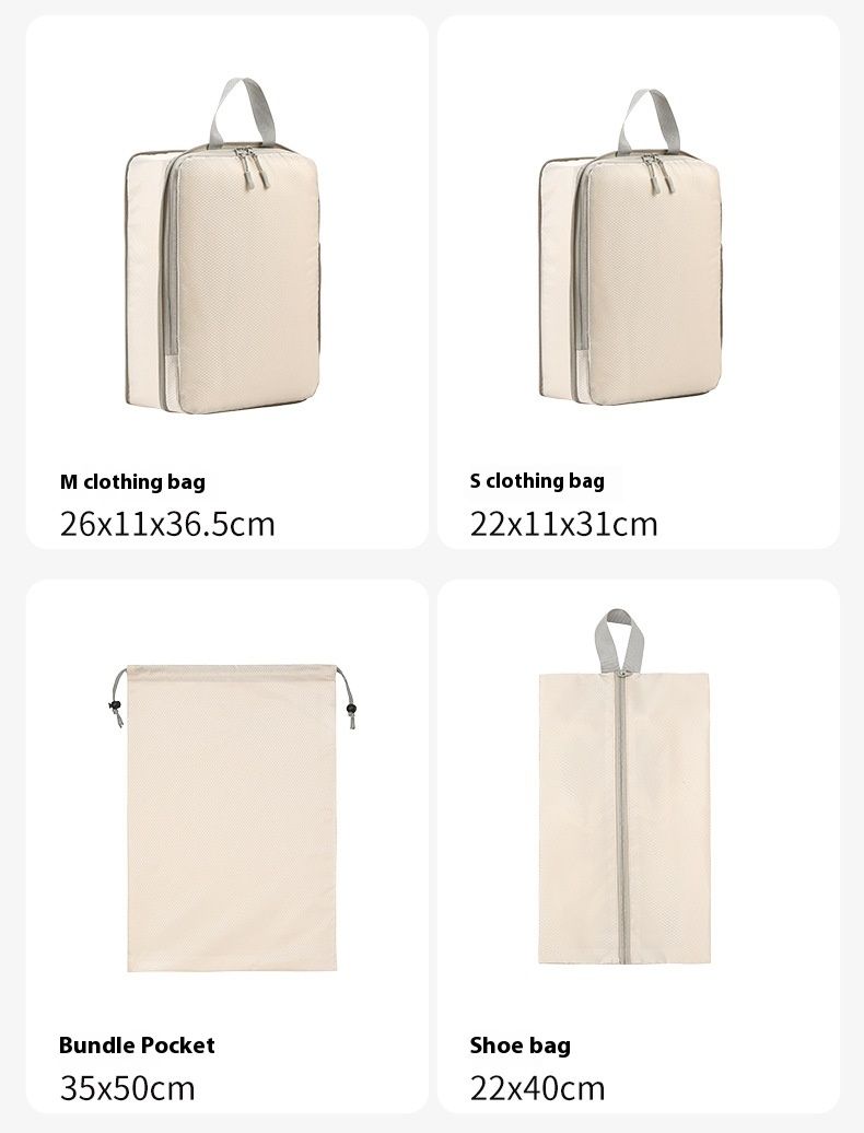Travel four piece set, toiletries cosmetics bag, clothes and shoes compression storage bag_voghion.com