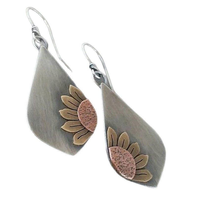 Orecchini fatti a mano con girasoli in fiore alla moda, nuovi arrivi_voghion.com