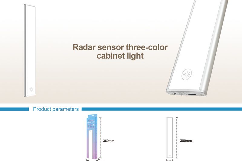 Radar bewegingssensor LED kastverlichting - Ultradunne touch-dimfunctie met 3 kleurmodi voor kledingkasten, keukens en boekenplanken_voghion.com