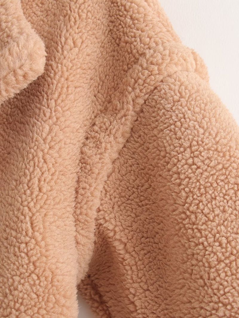 Ropa de mujer ins invierno nuevo abrigo de lana de cordero con solapa suelta y espesa para mujer_voghion.com
