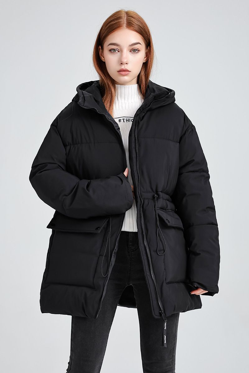 Women's Clothing Women's Oversized Puffer Jacket - Hooded Winter Coat With Quilted Detailing_voghion.com