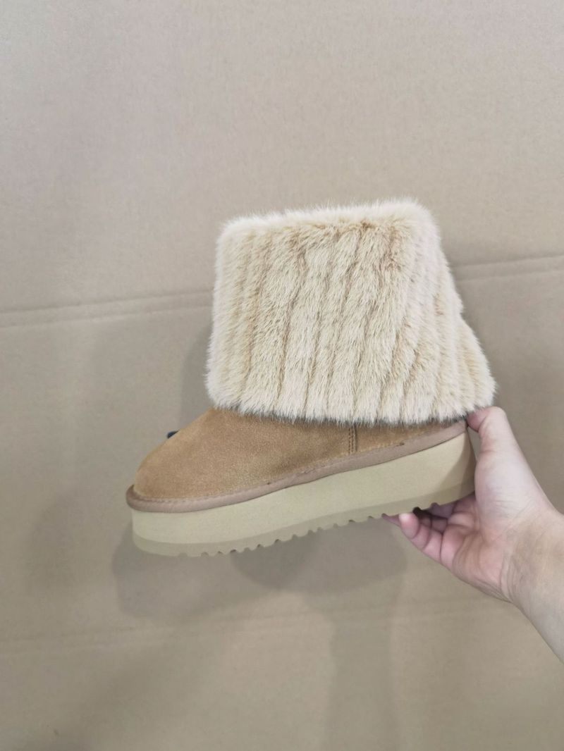 Botas de nieve de media pantorrilla con suela gruesa, nuevas, cálidas, informales y versátiles._voghion.com