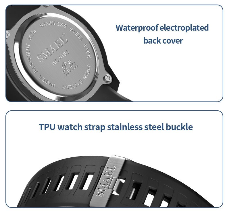 Unisex Digital Sports Watch With LED Backlight, Waterproof, Multi-Function, Stylish Design For Outdoor & Daily Wear Multifunctional Watch_voghion.com