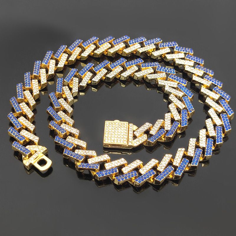 Hip Hop Uhrenset Diamantuhr Armband Halskette Geschenkset Kubanische Kette_voghion.com