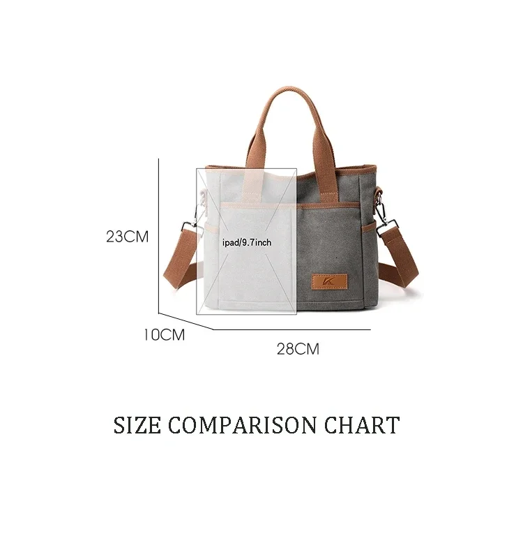 Women's Canvas Shoulder Bag Designer Handbags Casual Fashion Large Capacity Cross-body Bag Multifunctional Travel Bag For Women_voghion.com