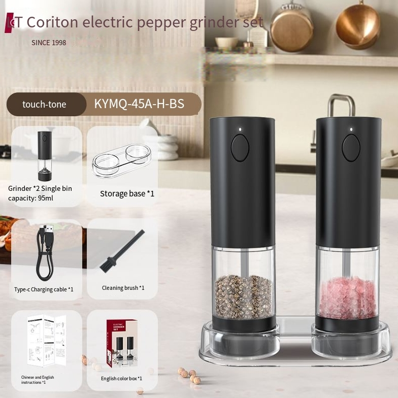 Elektryczny młynek do pieprzu Pieprz Czarny pieprz Młynek do soli Butelka Butelka na przyprawy Słoik_voghion.com