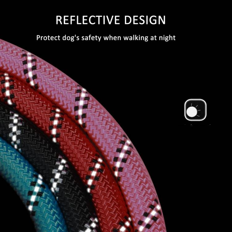 Double Handle Dog Leash Nylon Reflective Rope For Control Safety Training_voghion.com