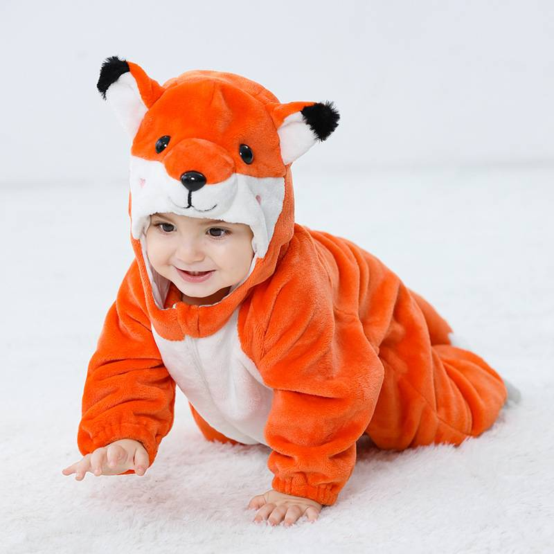 New Autumn Baby Animal Shape One Piece Romper Cute Little Fox Shape One Piece Romper_voghion.com