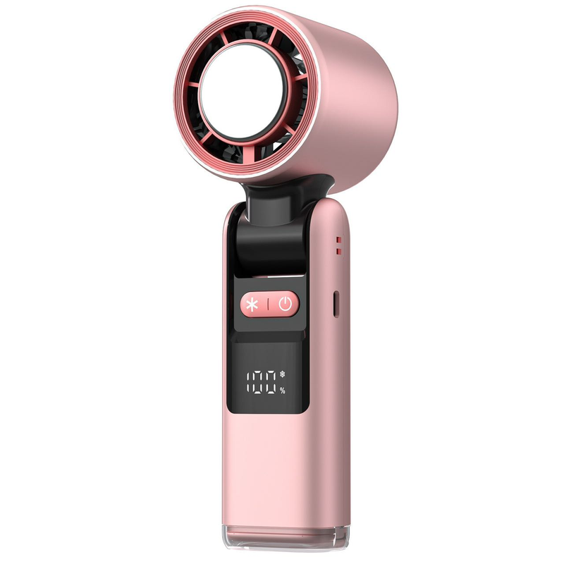 Tragbarer Handventilator mit Eiskühler, Monitor, wiederaufladbarer persönlicher Ventilator mit 3600 mAh, ultraklein, aber leistungsstark, kleiner Taschenventilator_voghion.com
