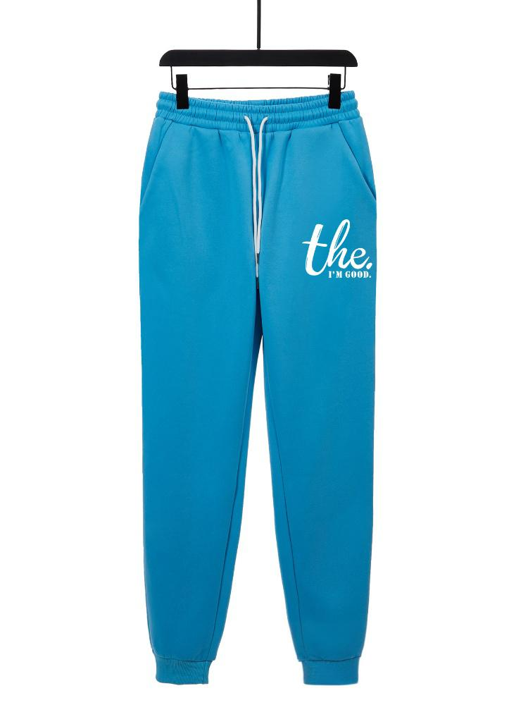 Conjunto de sudadera y jogger estampado para hombre, chándal de invierno con forro polar grueso, ropa deportiva informal de dos piezas_voghion.com
