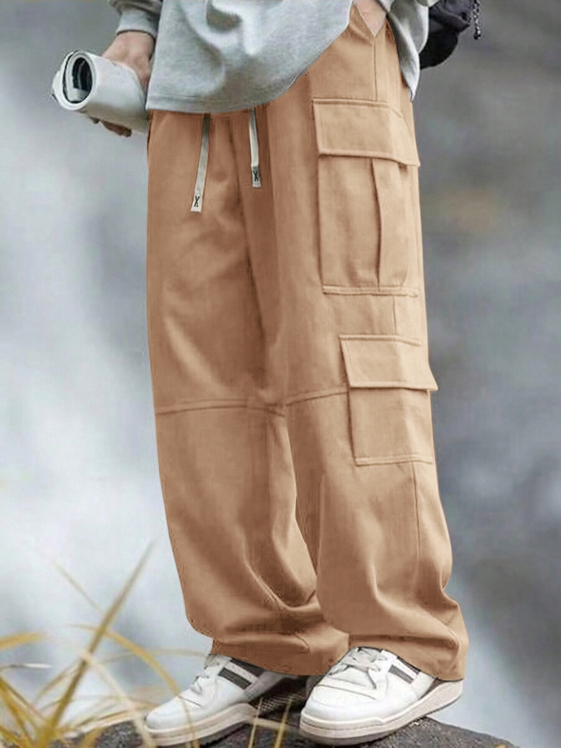 Men's Stretch Wrinkle-Resistant Cotton Athletic Pants - Comfort Fit With 4-Way Flexibility_voghion.com