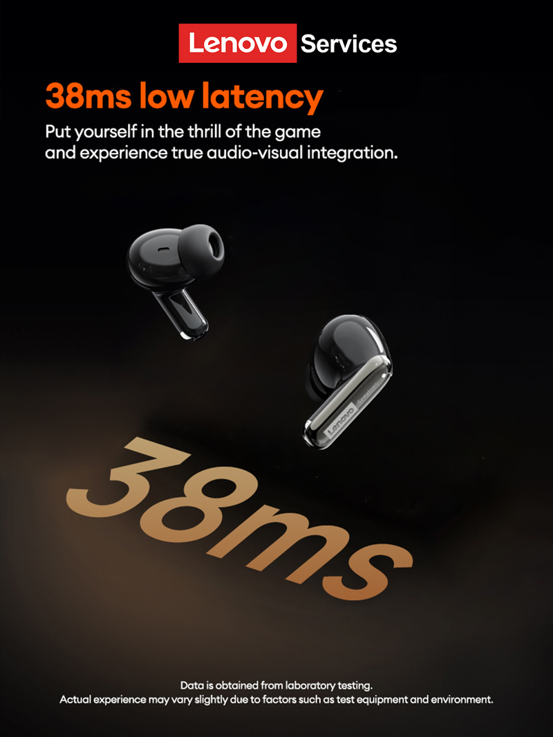 Original Lenovo LE208 TWS Bluetooth 6.0 Kabellose Leder-Ohrhörer Stereo ENC Noise Cancelling-Kopfhörer 38 ms Gaming-Headset mit geringer Latenz_voghion.com