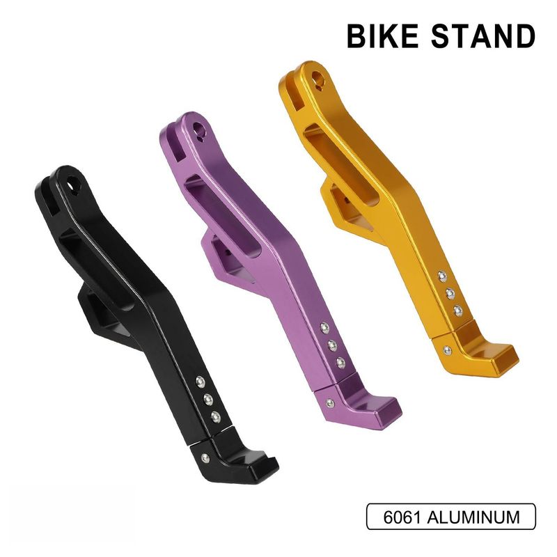 Özel Motosiklet Modifikasyonları İçin Evrensel Motosiklet Yan Standı Ayarlanabilir Ayaklık - Siyah/Altın/Mor (32x8x3cm)_voghion.com