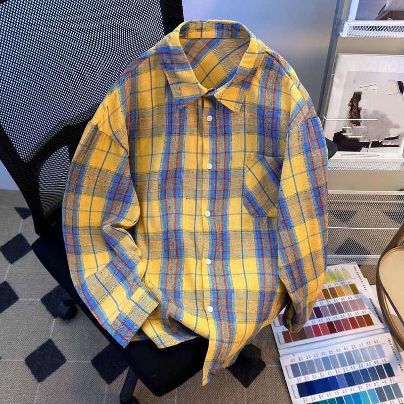 Classic Plaid Shirt – Vintage Checkered Overshirt With UPF Protection_voghion.com