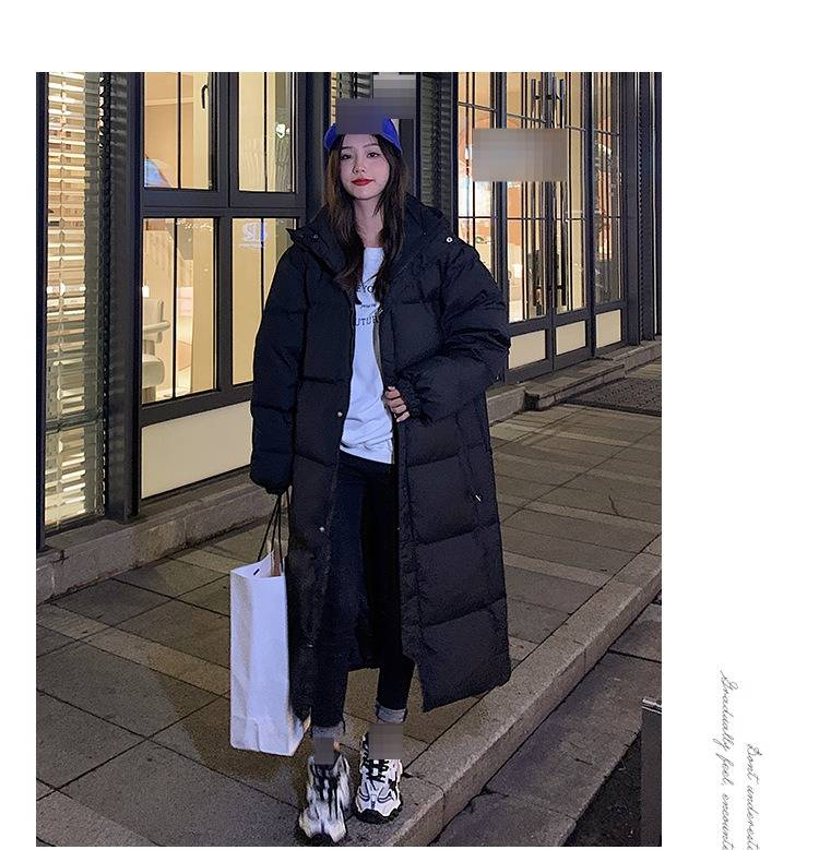 Women's Extra-Long Winter Coat, Knee-Length Padded Jacket With High Collar, Oversized Fit, Zipper Closure, Warm Polyester Fiber Fill For Casual_voghion.com