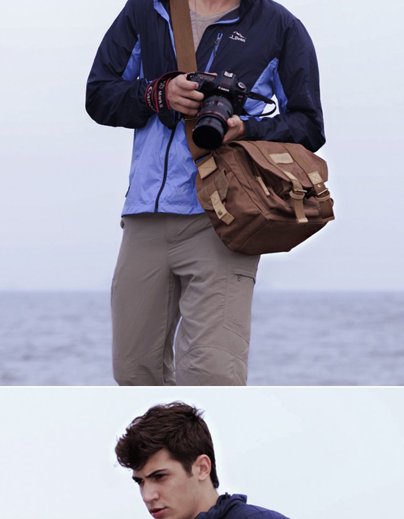 Vintage-Kameratasche aus Canvas für DSLR-Fotografie – wasserdicht, diebstahlsicher und stoßfest mit Stativgurt – perfekt für Outdoor-Aktivitäten und Reisen_voghion.com