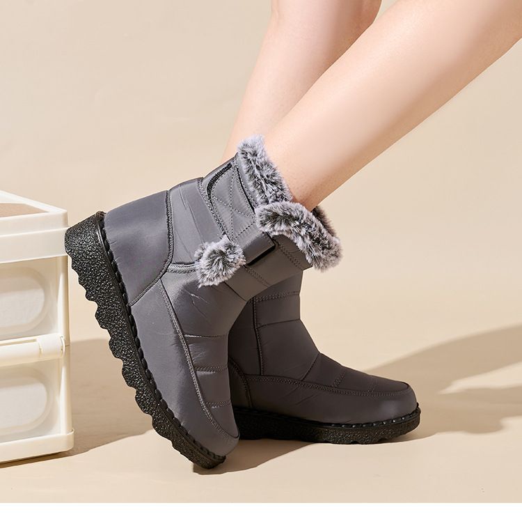 2025 Fleece Warm Women's Snow Boots,, Thickened High-top Cotton Shoes, Casual Velcro Women's Boots_voghion.com