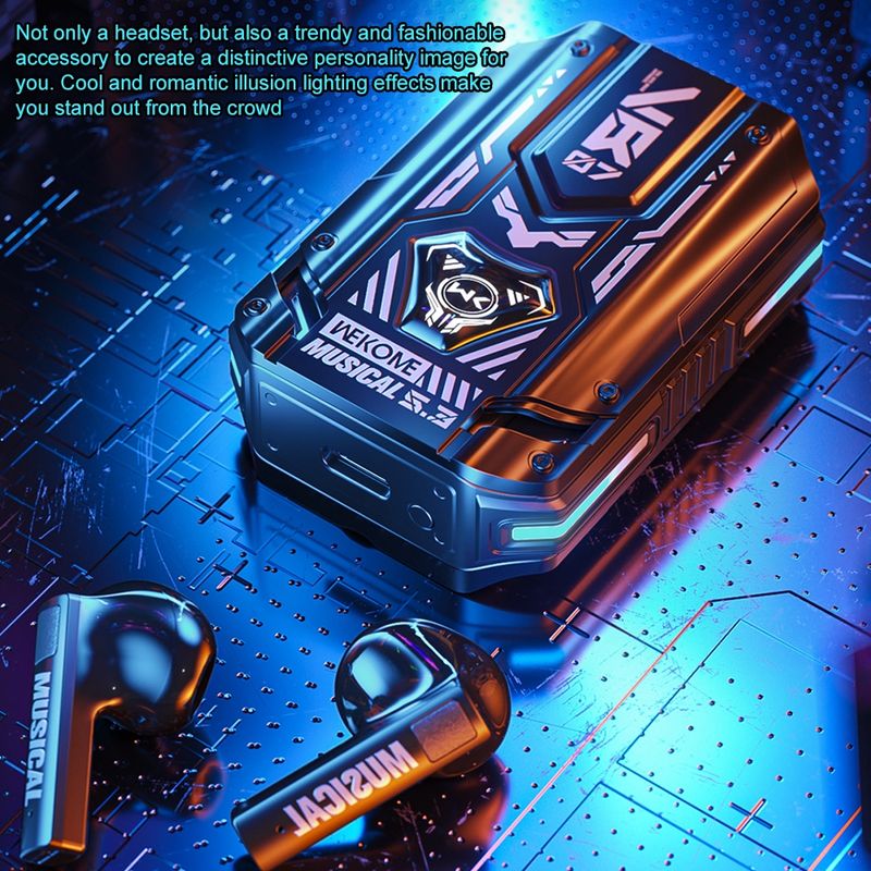VB07 Mecha-sarjan Blade-langattomat Bluetooth-kuulokkeet (musta)_voghion.com