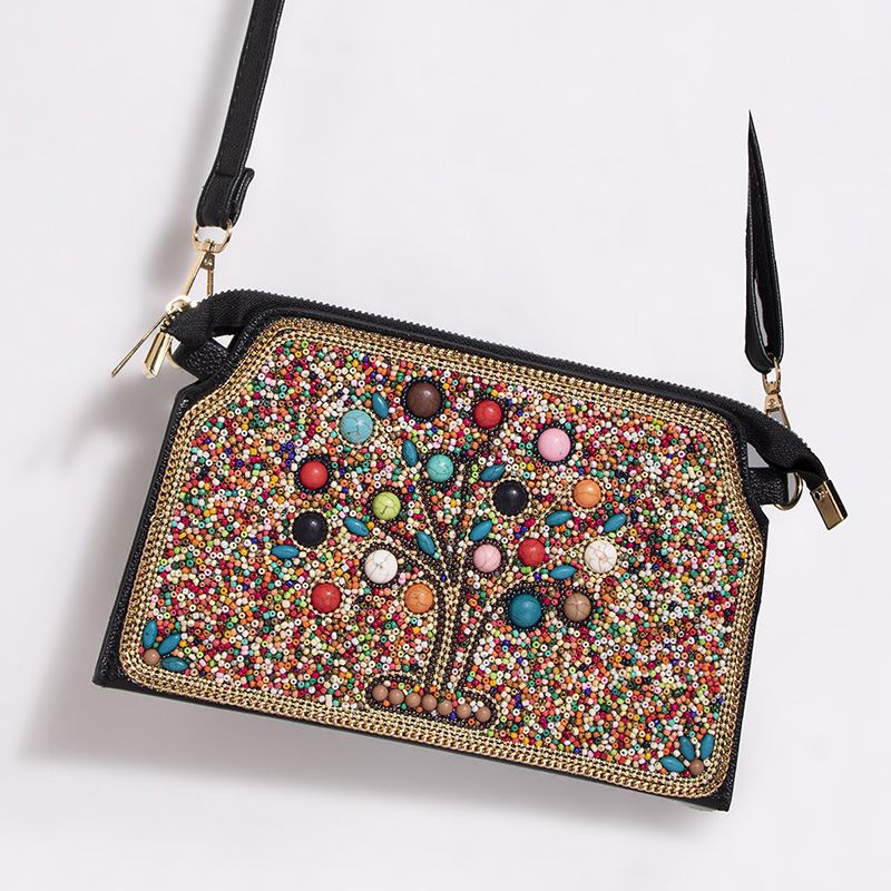 Borsa a tracolla monospalla da viaggio in stile bohémien con perline di riso, conchiglia, fiore, vendita calda, da donna, borsa a conchiglia_voghion.com