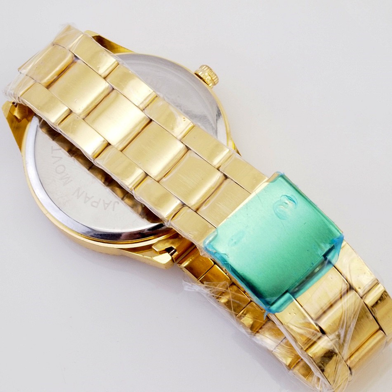 Speciaal geprijsd heren modieus roestvrij staal goud luxe ingelegd Engels horloge_voghion.com