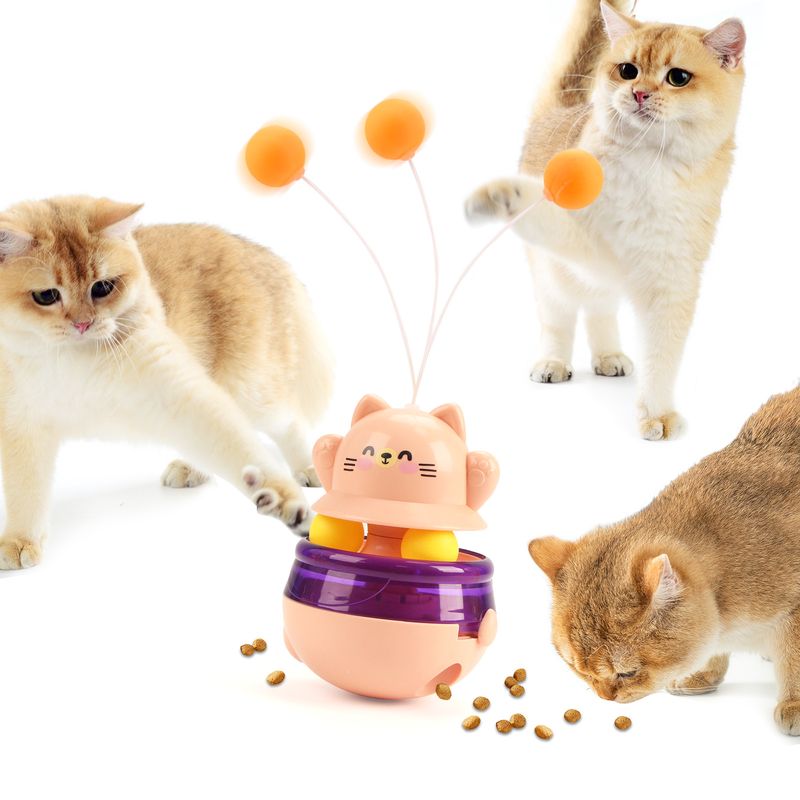 Nouveau distributeur de friandises Wand Teaser Tumbler pour chat, jouet anti-ennui_voghion.com