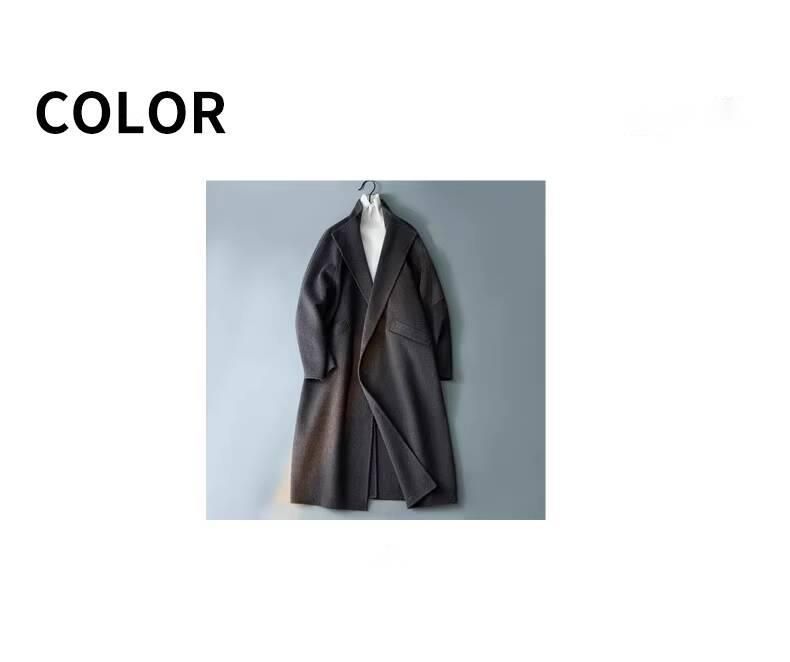 Men's Wool 2025 New Autumn High-End Simple Korean Style Mid-Length Trench Coat Double-Sided Woolen Jacket Trendy_voghion.com