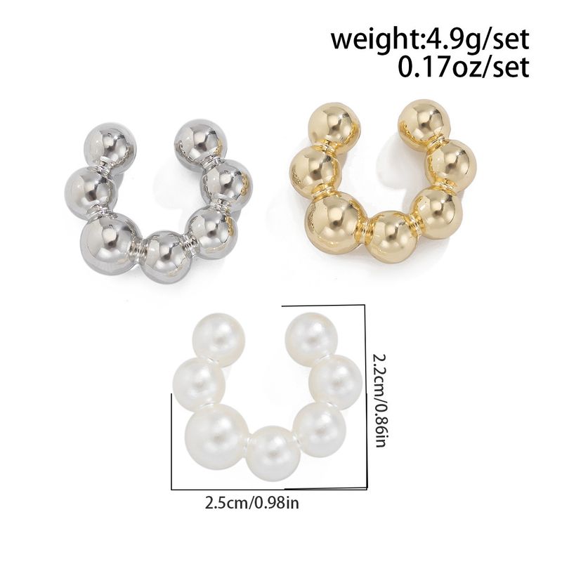 1 Piece 3 Pieces Set Elegant U Shape Plating Alloy Ear Cuffs_voghion.com