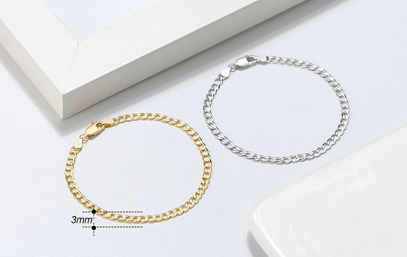 Brățară bărbătească din argint sterlin S925, stil hip hop, stil rece, bijuterii din argint, 3 mm_voghion.com