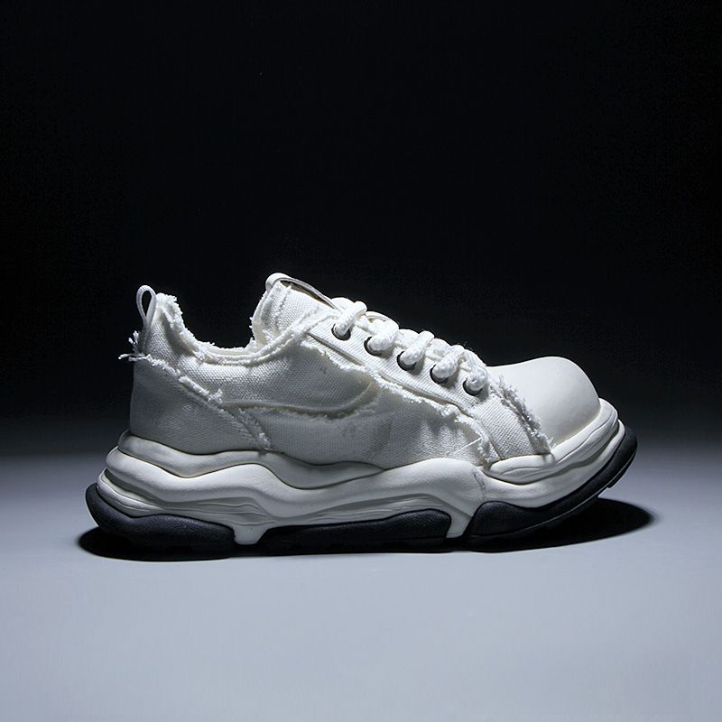 Zees Zees Zees European Style Spring New Thick Sole Fashion Personality Niche Versatile Casual Canvas Men's Big Toe Shoes_voghion.com