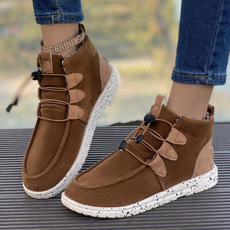 Buty codzienne w dużych rozmiarach, jesień/zima 2025, nowe, z gumką, krótkie buty na platformie, damskie_voghion.com