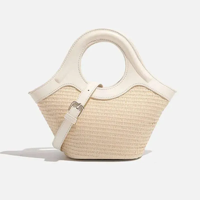 Designer-Taschen 2025 Frauen Neues Design Vielseitige Stroh gewebte Handtaschen Dame Handarbeit Rattan Tote Sommer Strand Schulter_voghion.com