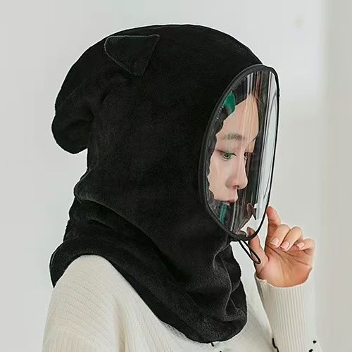 LazyZoom Women's Riding, Cold-Proof Air Mask, Lei Feng Warm Cotton Neck Warmer, Integrated Hat, Windproof Ear Protection Hat For_voghion.com
